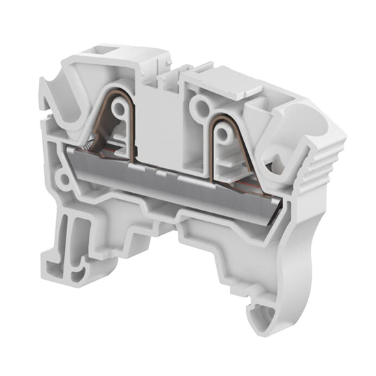 Клемма ABB ZK6/8 пружинный зажим, 2 контакта, 41А, 1000В, серый