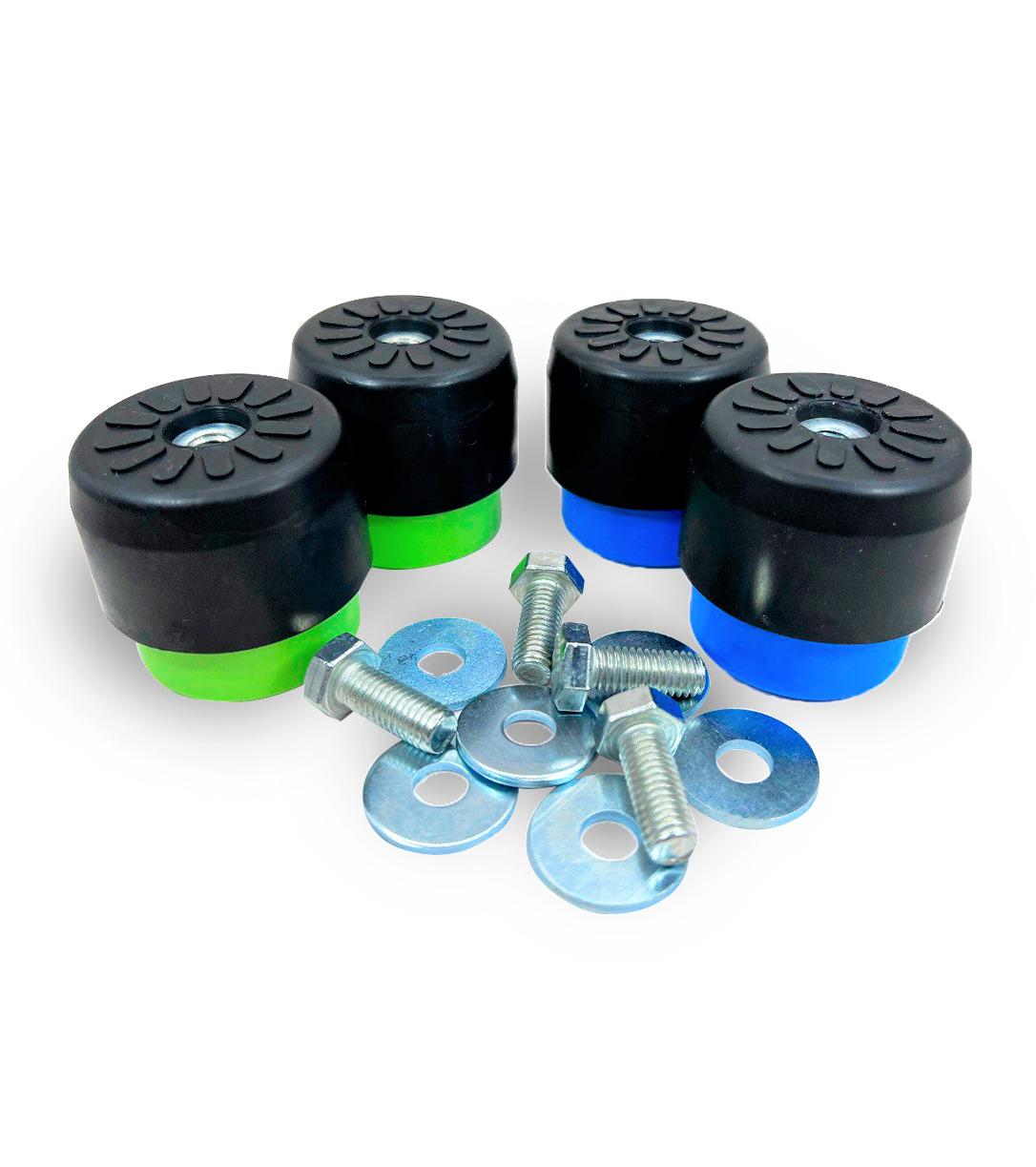 Виброопоры REXFABER (К-т из 4 шт.; зеленые/синие, до 40кг; с пружинным демпфером); RFPMM40