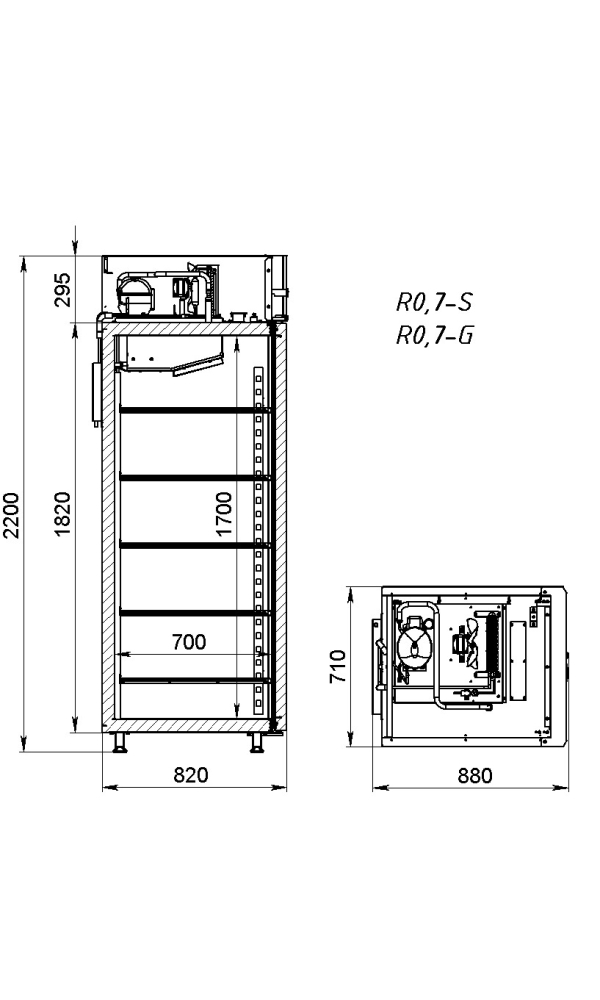 Шкаф холодильный ARKTO R0.5-G (R-290)